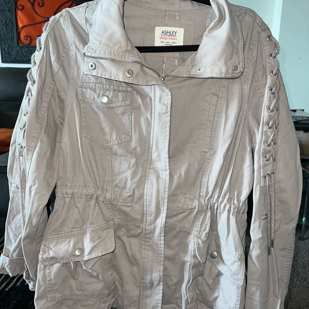 Ashley By 26 International Light Gray Utility Jacket